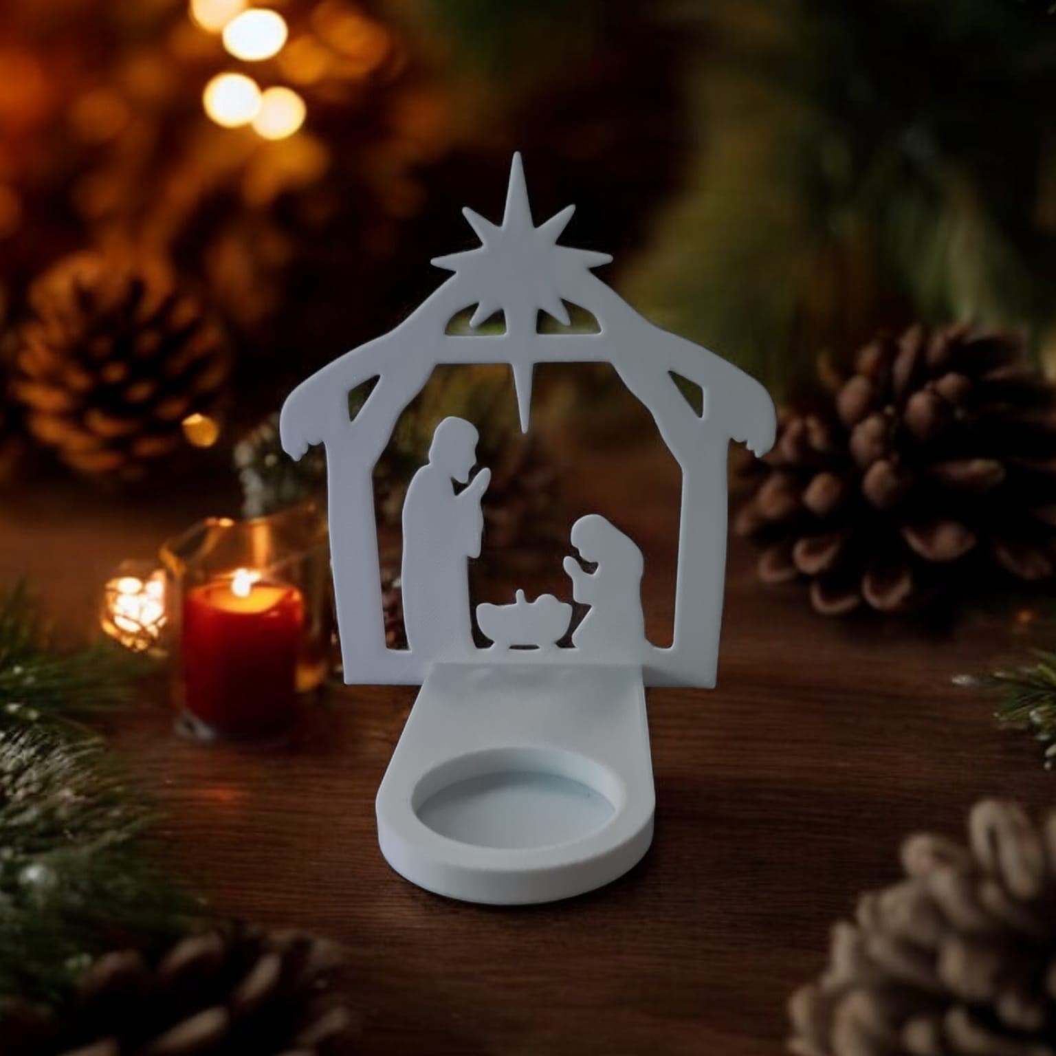 Nativity Scene for Candle